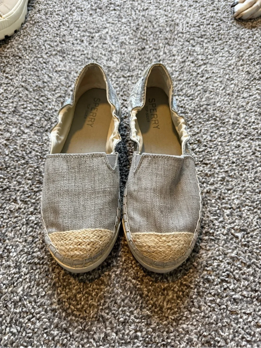 Sperry Women's Gray Canvas Espadrille Slip-Ons with Jute Toe